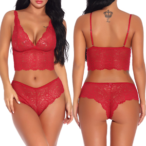 Red lace lingerie