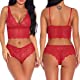 Red lace lingerie