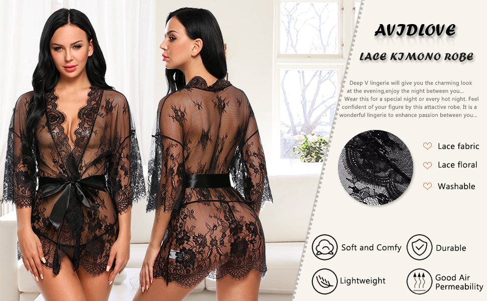 lace lingerie robe