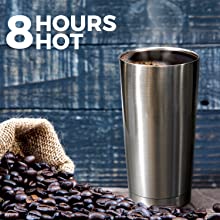 stainless steel tumbler hot coffee beverage drink 8 hours