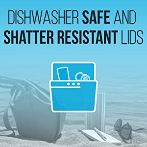 Top rack dishwasher safe shatter resistant lids