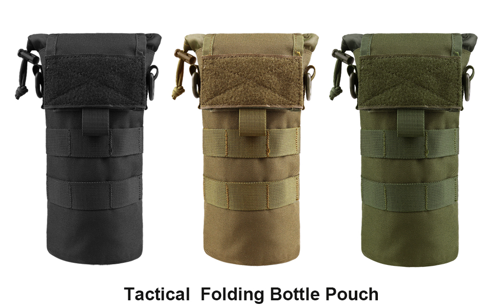 Folding Water Bottle Pouch Molle Tactical Holder Storage Bag for 32oz Carrier