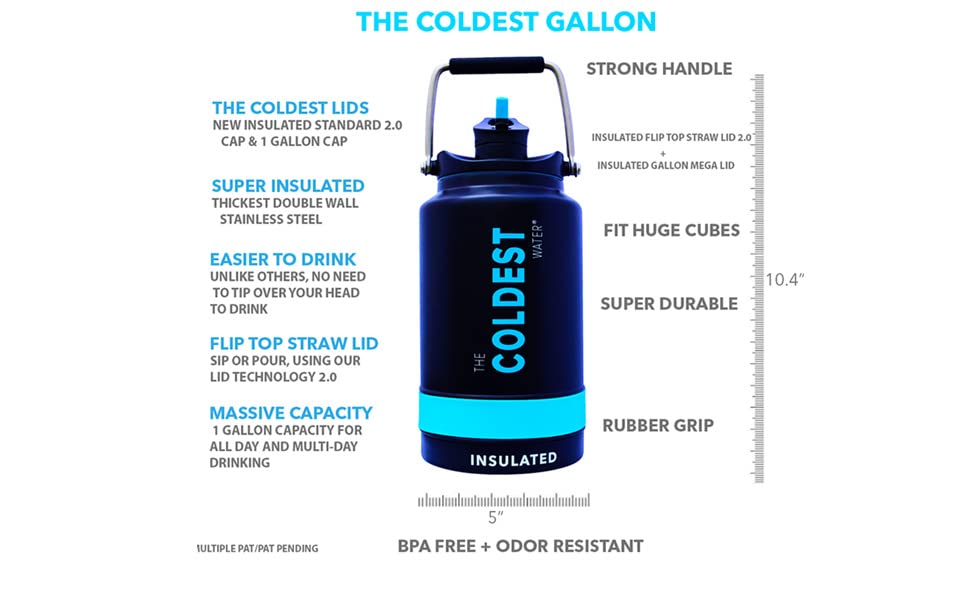 1 gallon, one gallon, half gallon, large stainless steel water bottle, gym water bottle, best bottle