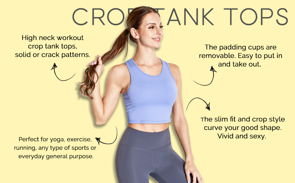 workout crop tank tops for women longline sports bra