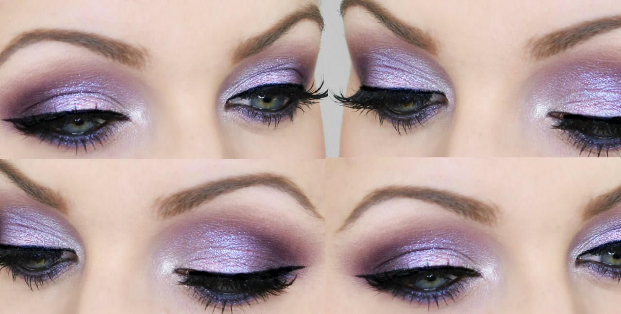 Tuto maquillage violet, parfait pour les yeux verts! - YouTube