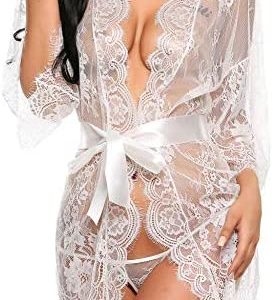 1608568550 womens lingerie robe Avidlove Womens Lace Kimono Robe Babydoll