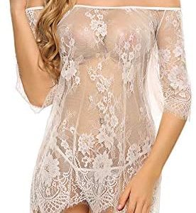 1608568788 lingerie transparente Avidlove Women Chemises Lace Smock Lingerie Mini