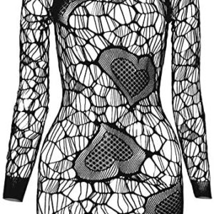 1609346914 womens lingerie bodysuit long sleeve sleepwear babydoll dress LEMON