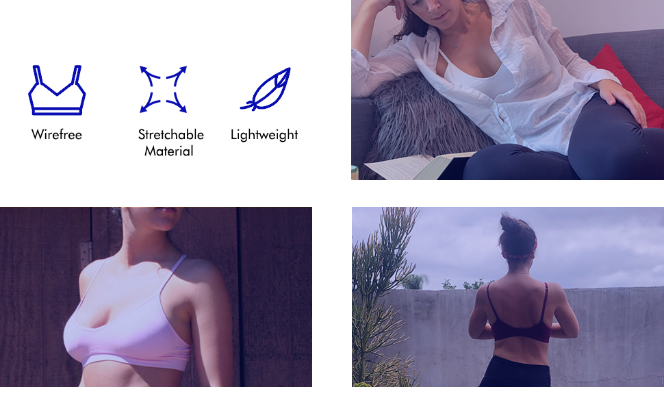 comfort bra bralette sexy yoga everyday causal wirefree breathable lightweight wireless v shape