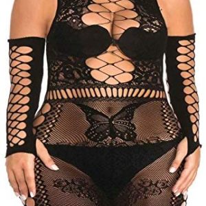 womens lingerie plus size crotchless Vivilover Womens Fishnet Bodysuit