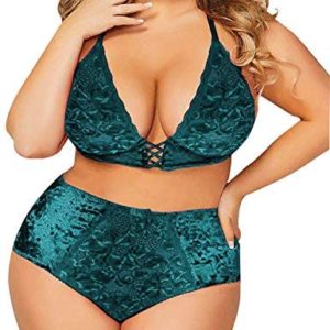 1609655262 womens lingerie set sexy green Plus Size Lingerie Set