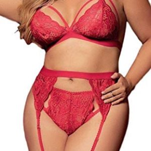 1610938835 womens lingerie set plus size red Women Plus Size