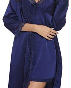 1611742299 womens lingerie robe set satin Abollria Womens Sexy Silk