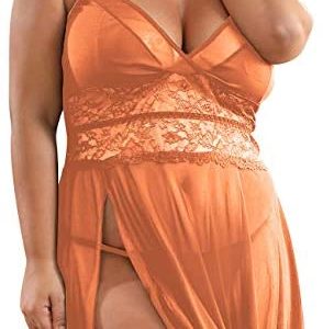 1611933159 womens lingerie plus size orange XAKALAKA Womens Plus Size