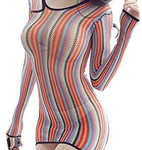 womens lingerie crotchless bodysuit JAZZUP Women Fishnet Bodystocking Bodysuit