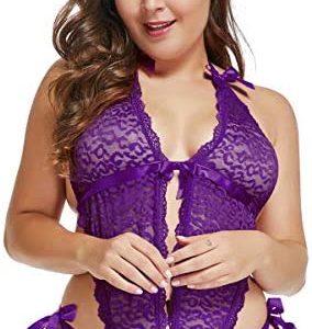 womens lingerie crotchless plus Womens Sexy Deep V Halter