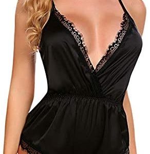 1612442805 womens lingerie bodysuit long sleeve sleepwear babydoll dress ADOME
