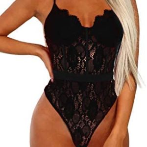 1612647950 womens lingerie bodysuit with underwire Shawhuwa Womens Sexy Lace