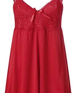 1612658927 womens lingerie set plus size red Plus Size Babydoll