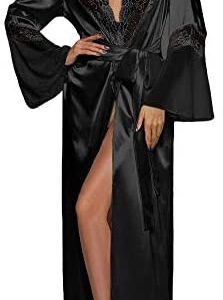 1613084066 womens lingerie robe furry XAKALAKA Womens Long Robe Kimono