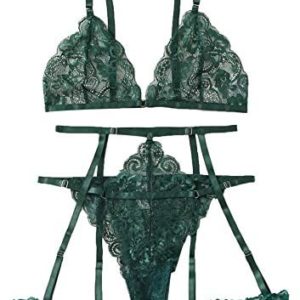 1613091378 womens lingerie set sexy green WDIRARA Womens Sexy Floral