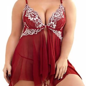 1614038391 womens lingerie set plus size red Plus Size Lingerie
