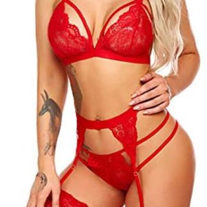 womens lingerie set with garter and stockings crotchless wearella