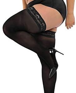 1615547027 womens lingerie crotchless garter HONENNA Semi Sheer Stay Up